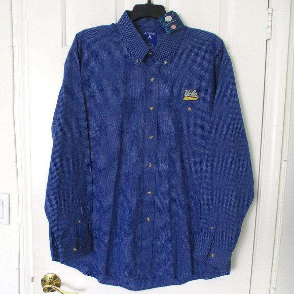 Antigua Mens L/S NCAA UCLA Bruins Blue Button Down Dress Shirt NWT-Size XXL* - Picture 1 of 4